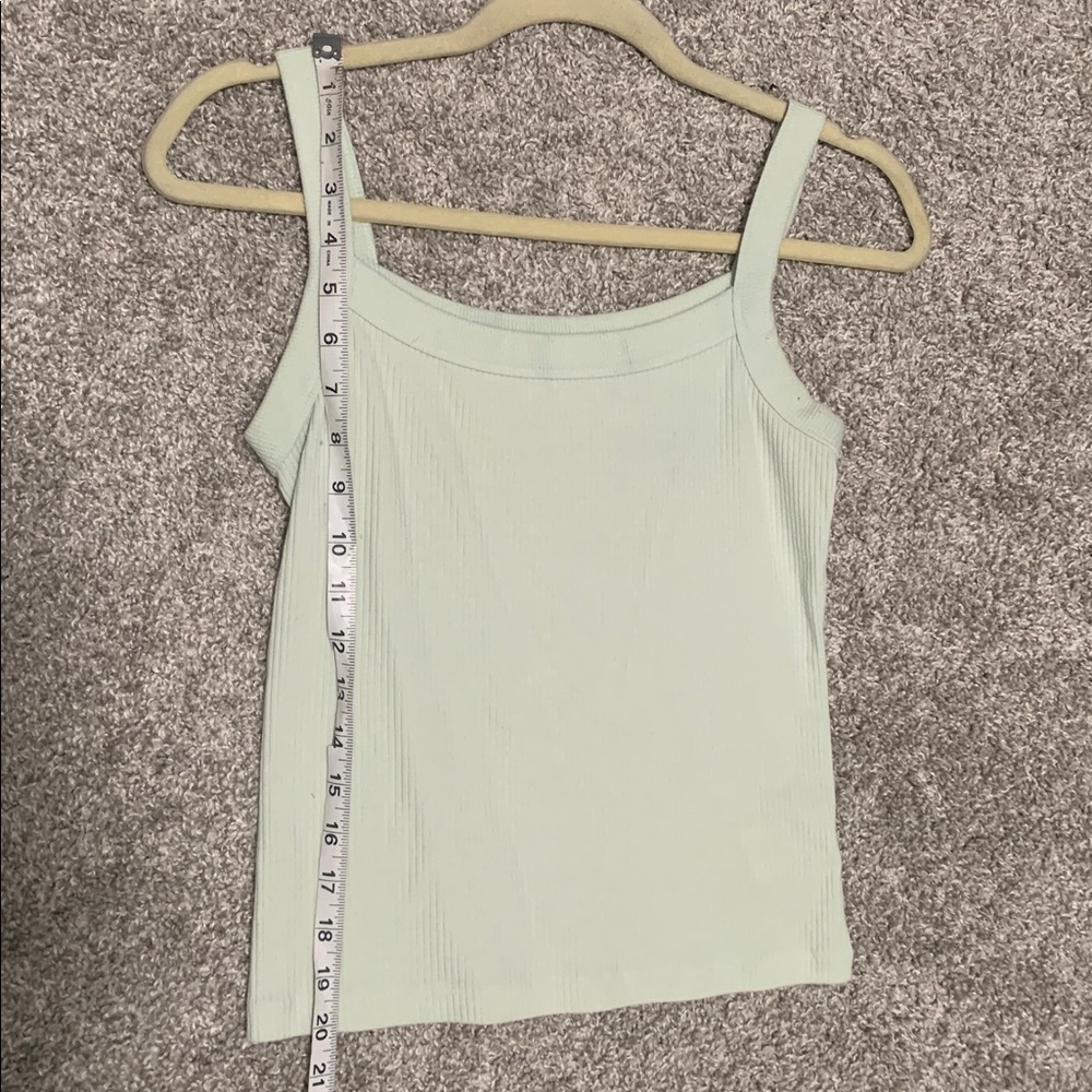 American Eagle Outfitters Mint Green Ribbed Tank Top